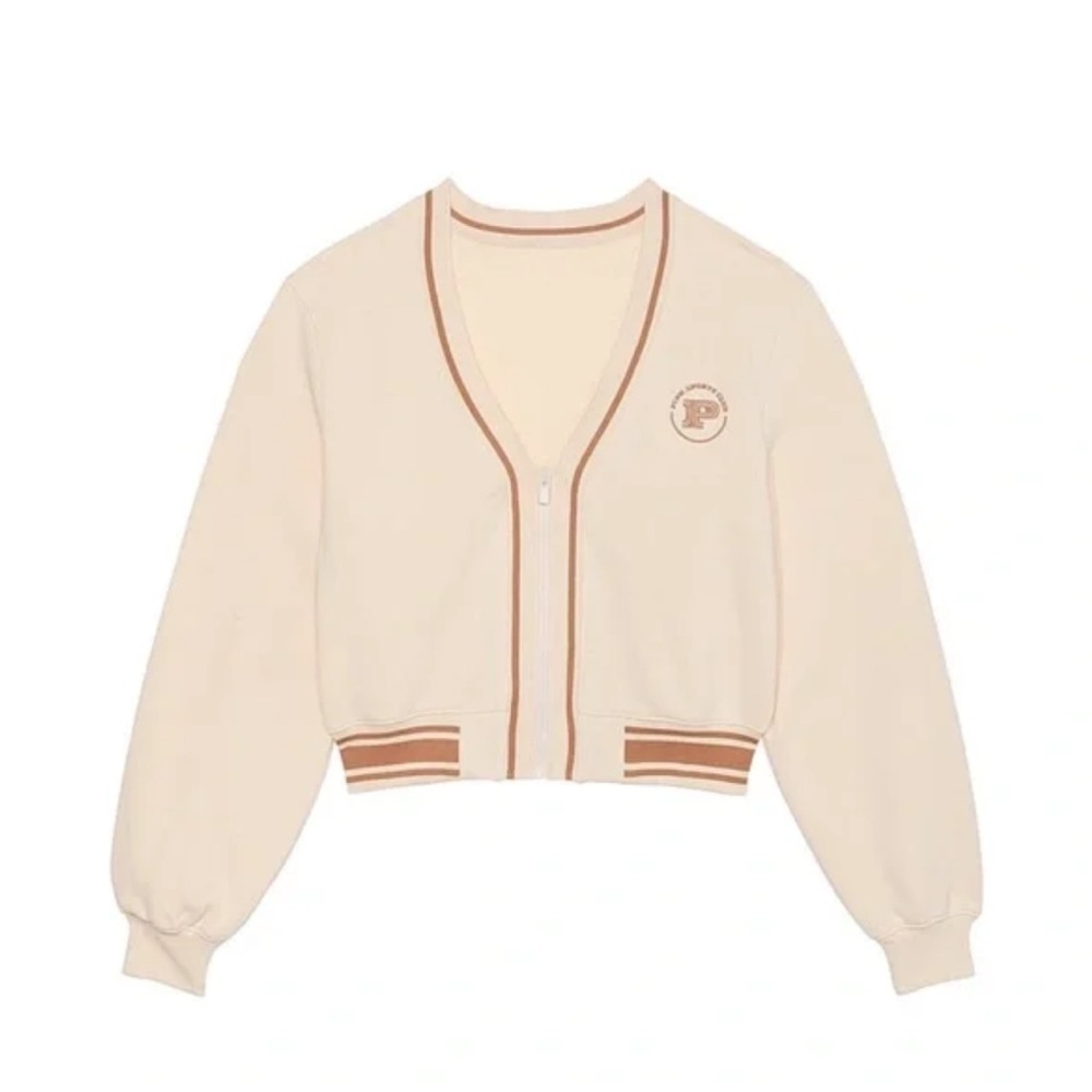 PINK Victoria's Secret Cream Varsity Jacket - Picture 2 of 4